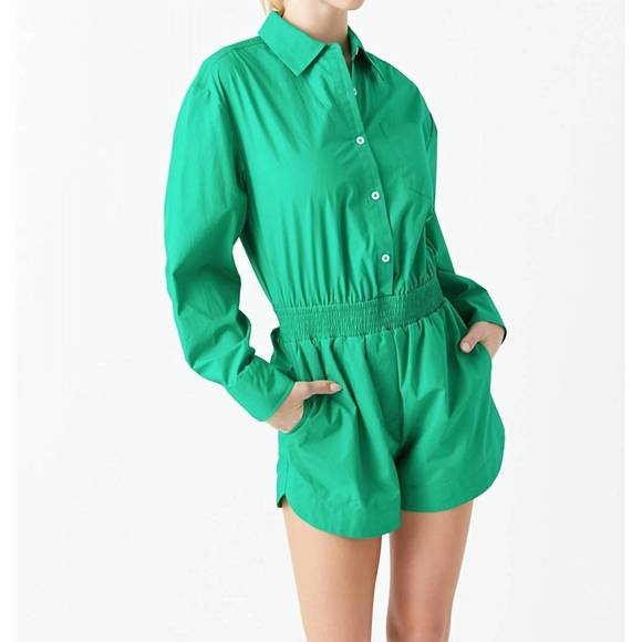 NEW ENGLISH FACTORY lucky day romper in kelly green - Picture 2 of 6